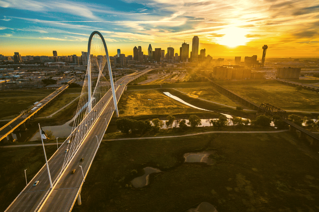 Dallas Texas Skyline at sunset