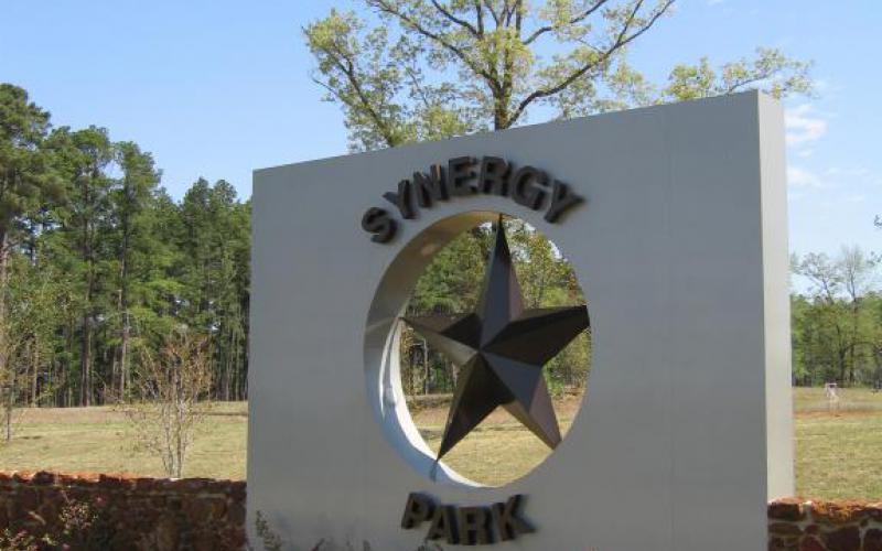 Synergy Park Stone Sign with Metal Star in Kilgore Texas